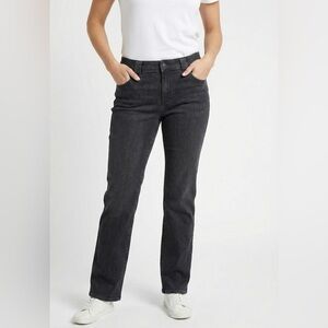 NYDJ Cotton Blend Stretch Black Wash Straight Leg 5 Pocket Jeans US Sz 16P